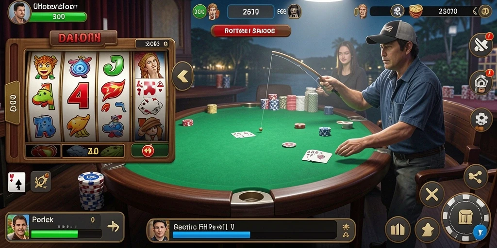 Tampilan layar utama game dengan pilihan permainan yang menarik.